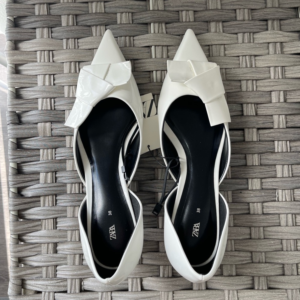 ZARA HEELED PUMP WITH BOW LIKE PRADA